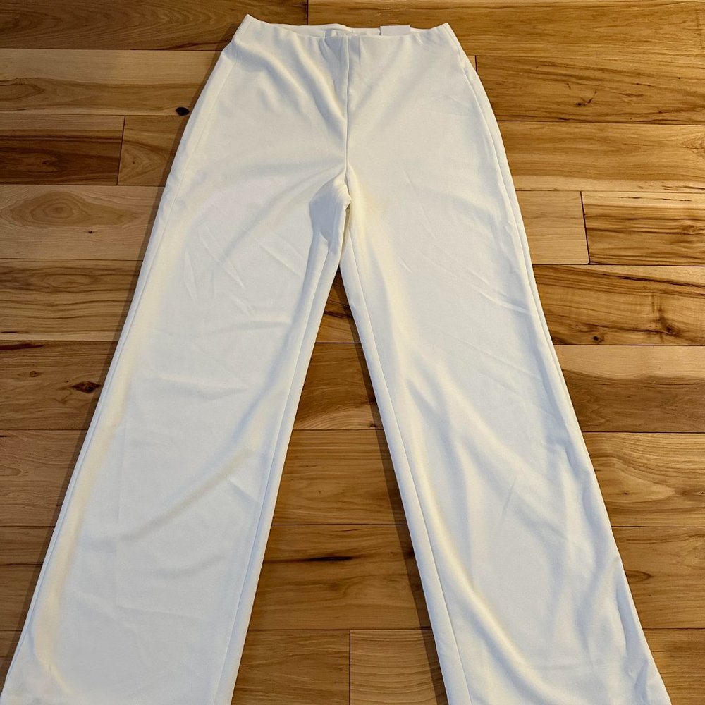 WHBM Slip On Wide Leg Pant - Ecru - Size 4